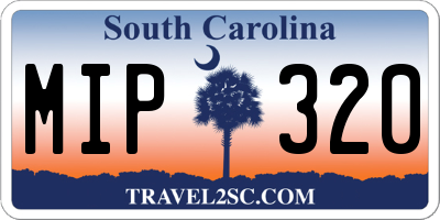 SC license plate MIP320