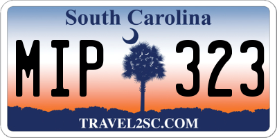 SC license plate MIP323