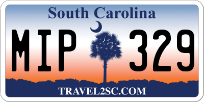 SC license plate MIP329