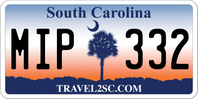 SC license plate MIP332