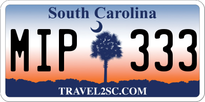 SC license plate MIP333