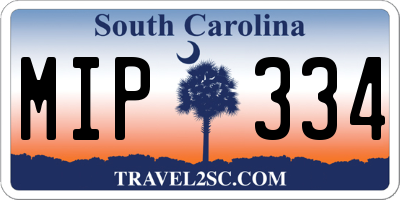 SC license plate MIP334