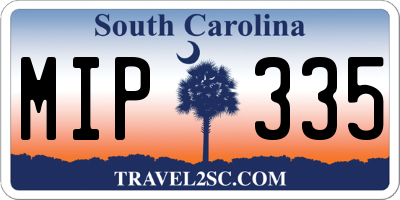 SC license plate MIP335