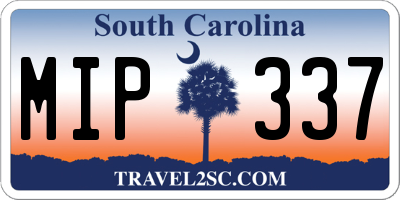 SC license plate MIP337
