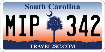 SC license plate MIP342