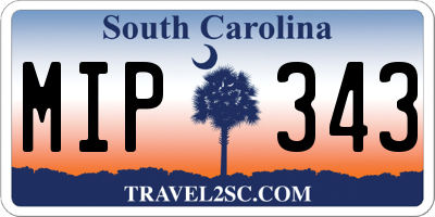 SC license plate MIP343