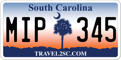 SC license plate MIP345