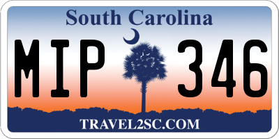 SC license plate MIP346