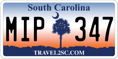 SC license plate MIP347