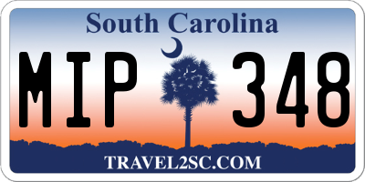 SC license plate MIP348