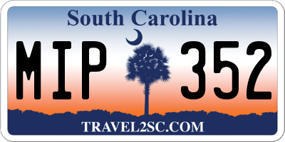 SC license plate MIP352