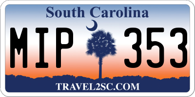 SC license plate MIP353