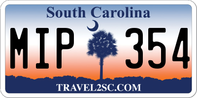 SC license plate MIP354