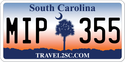 SC license plate MIP355