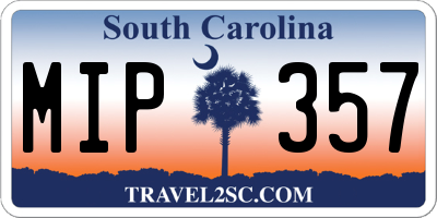 SC license plate MIP357