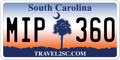 SC license plate MIP360