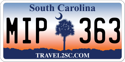 SC license plate MIP363