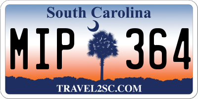 SC license plate MIP364