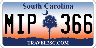 SC license plate MIP366
