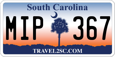 SC license plate MIP367
