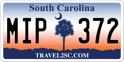SC license plate MIP372