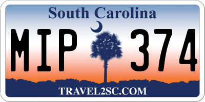 SC license plate MIP374