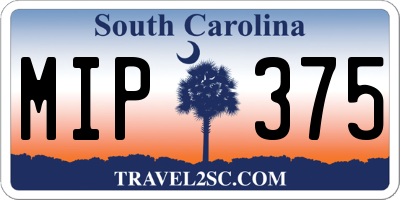 SC license plate MIP375