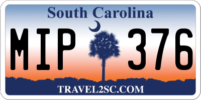 SC license plate MIP376