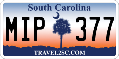 SC license plate MIP377