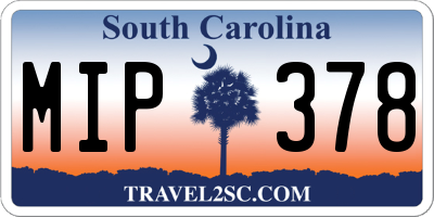 SC license plate MIP378