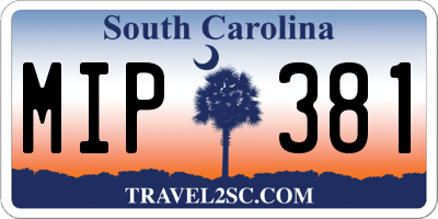 SC license plate MIP381