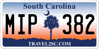 SC license plate MIP382