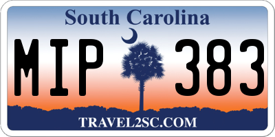 SC license plate MIP383