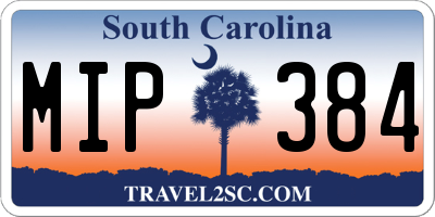 SC license plate MIP384
