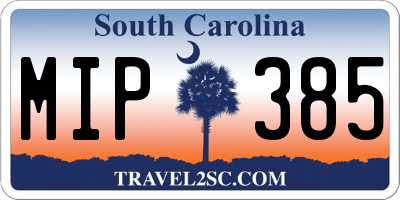SC license plate MIP385