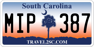SC license plate MIP387