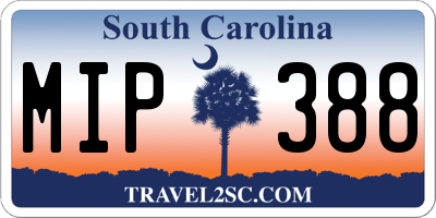 SC license plate MIP388