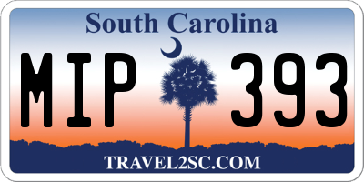 SC license plate MIP393