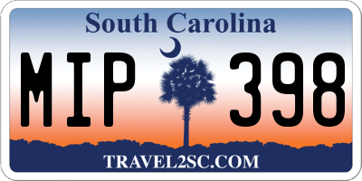 SC license plate MIP398