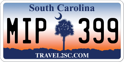 SC license plate MIP399