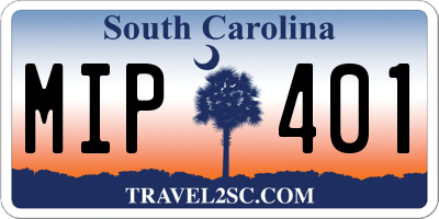 SC license plate MIP401