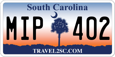 SC license plate MIP402