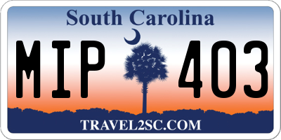 SC license plate MIP403