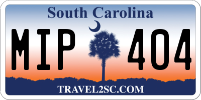 SC license plate MIP404