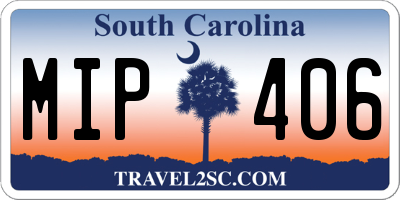 SC license plate MIP406