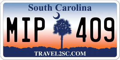 SC license plate MIP409