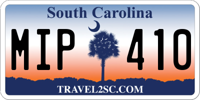 SC license plate MIP410