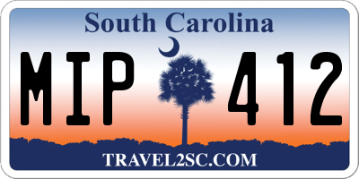SC license plate MIP412