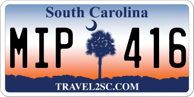 SC license plate MIP416