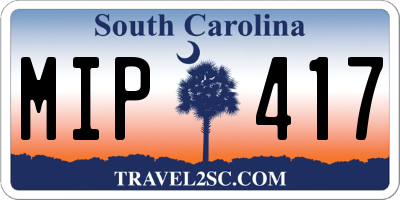SC license plate MIP417
